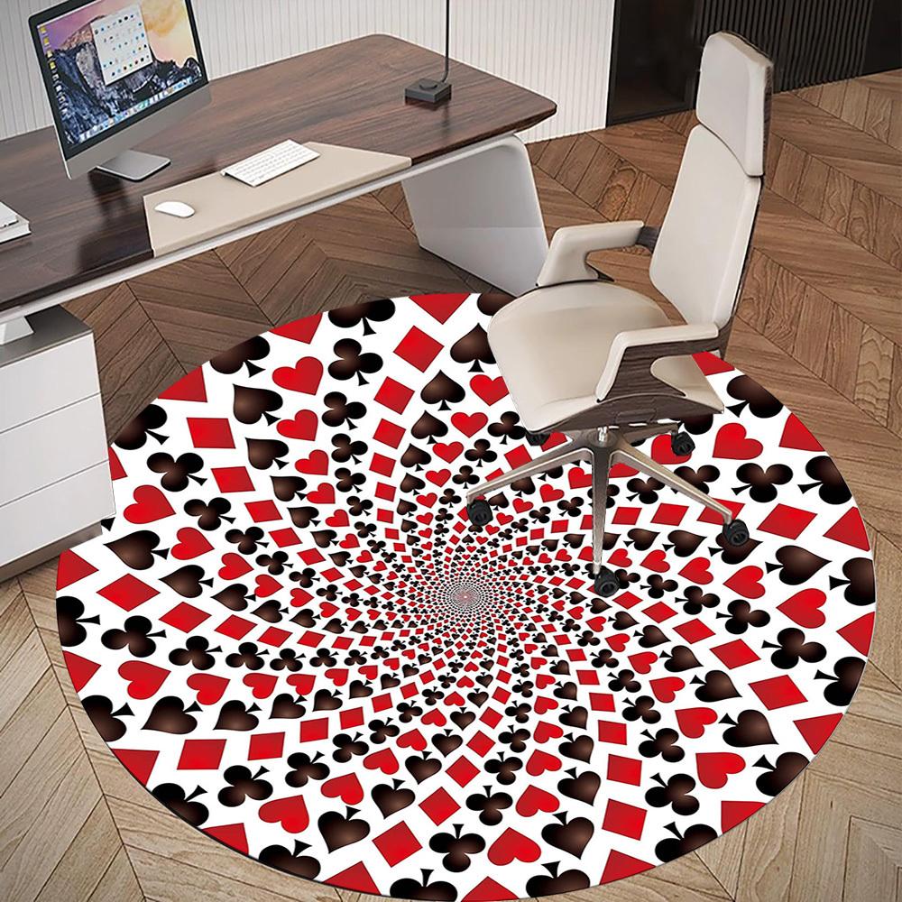 1pc geometric pattern Pattern Office Round Rugs, Under Chair Round Rugs for Living Room, Bedroom, Bathroom Decoration Carpet 091851