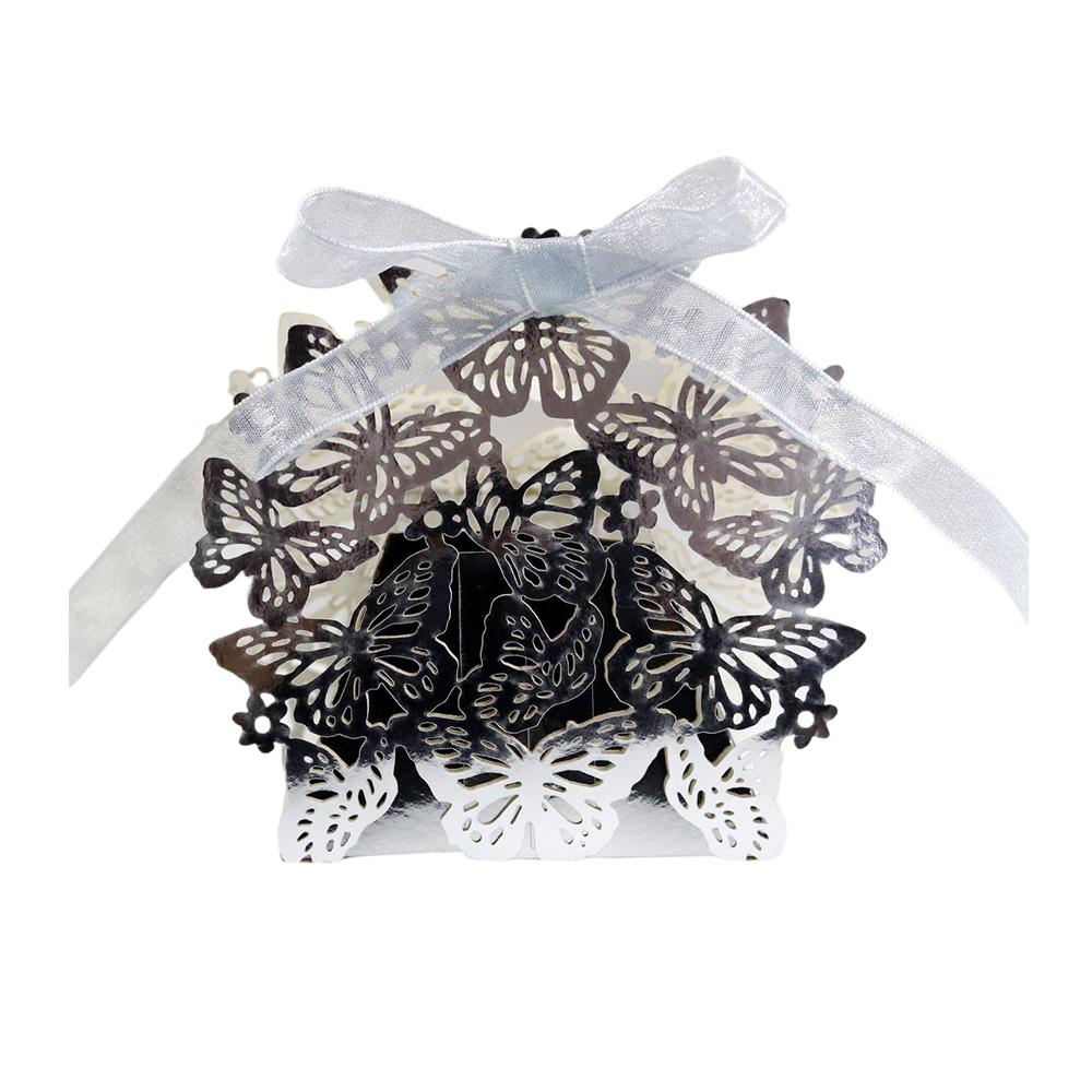 

25/50 шт., лазерная резка, карета-бабочка, подарочная коробка конфет с лентой, упаковочная коробка, детский душ, украшение для свадебной вечеринки 50pcs&6.3x4x8cm
