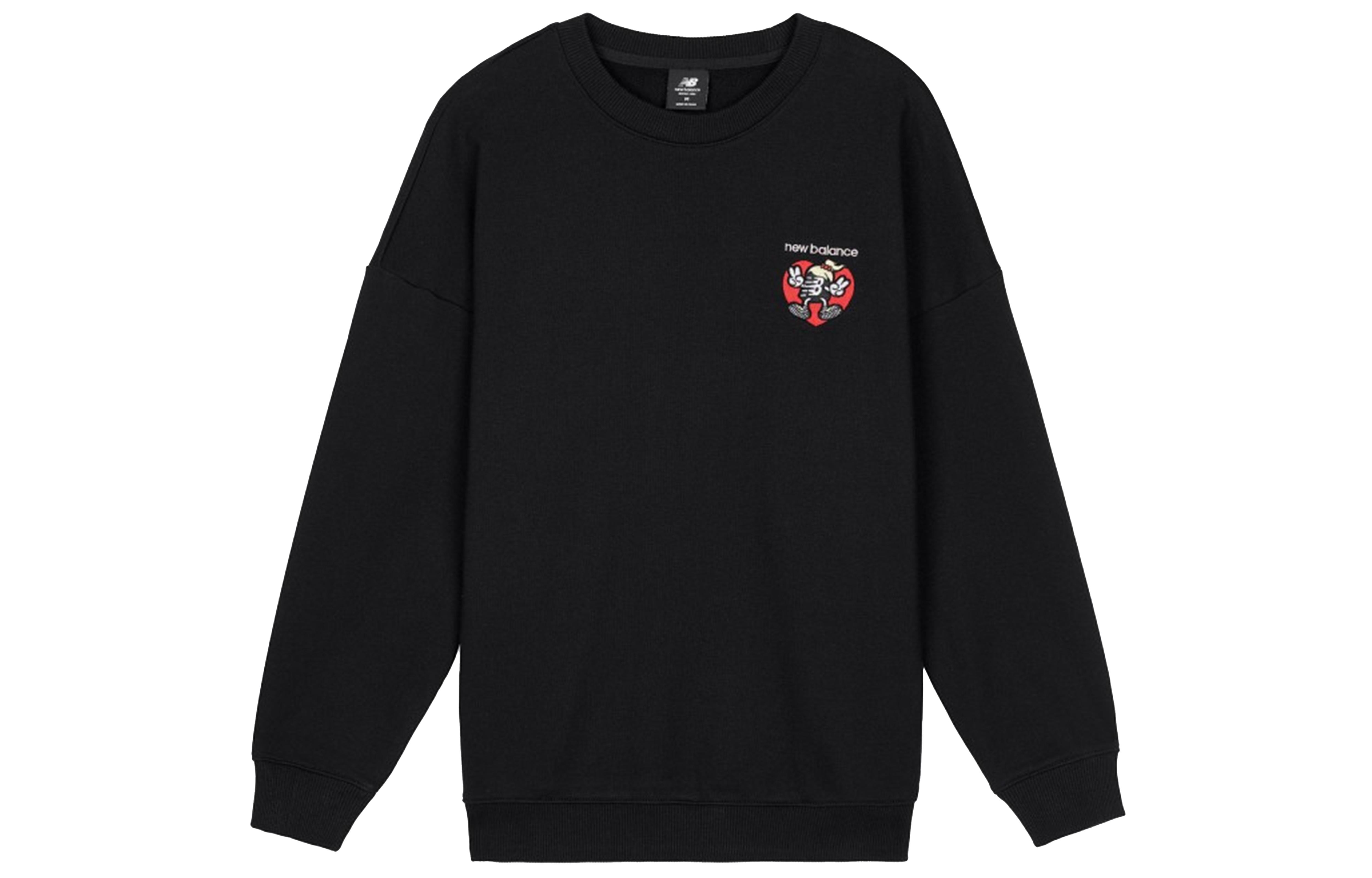 New Balance Sweatshirts Women s Black Crew Neck Moderate Regular AWT03367-BK S