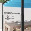 Gazebo Pergola 4x4 M with Retractable Canopy, 8 Screws and 8 Stakes In Aluminum, Polyester and Metal, White
