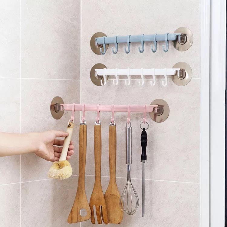 

6-Hook Traceless Adhesive Bathroom & Kitchen Hooks