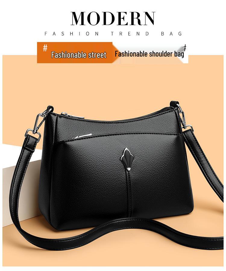 Autumn/Winter Soft Leather Multi-layer Shoulder/Crossbody Bag for Women - Versatile and Spacious Design