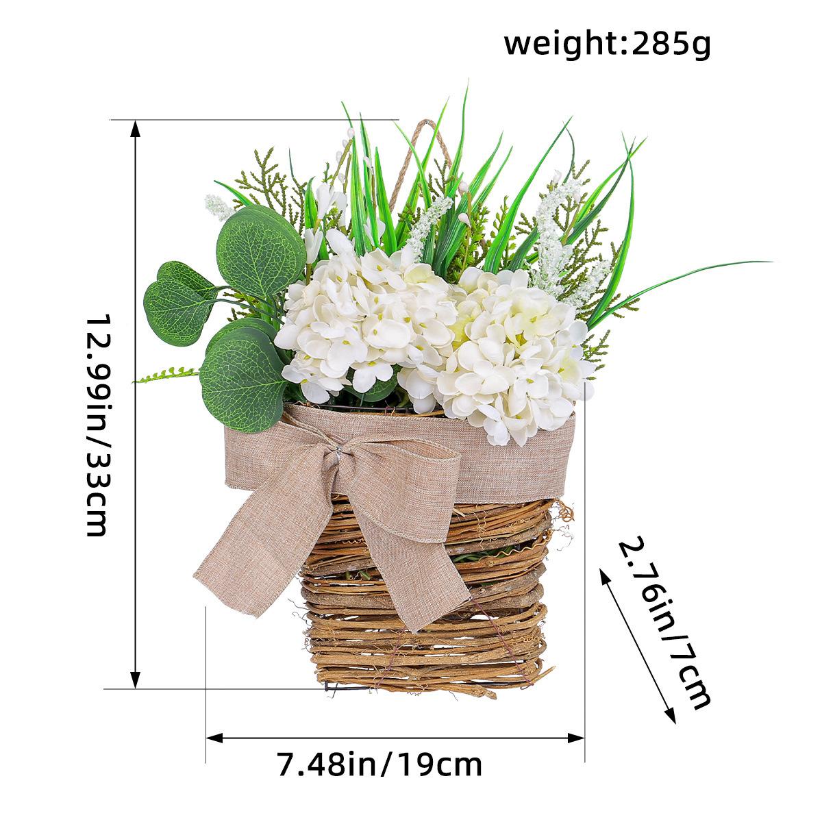 

Весенне-летняя белая гортензия, цветочная корзина, подвеска на дверь, кремовая гортензия, имитация цветка, подвеска на окно, украшение для дома