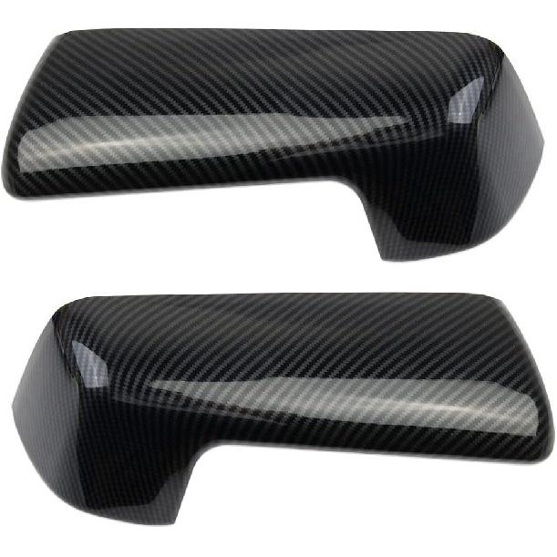 Carbon Fiber Pattern Side Rearview Mirror Guard Cover Molding Trim for 2019-2026 Chevy Silverado 1500/GMC Sierra 1500