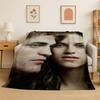 Classic Twilight Saga Edward Bella Flannel Blanket Soft Warm Throw Blanket for Bedroom Living Room Bed Travel Camping Picnic