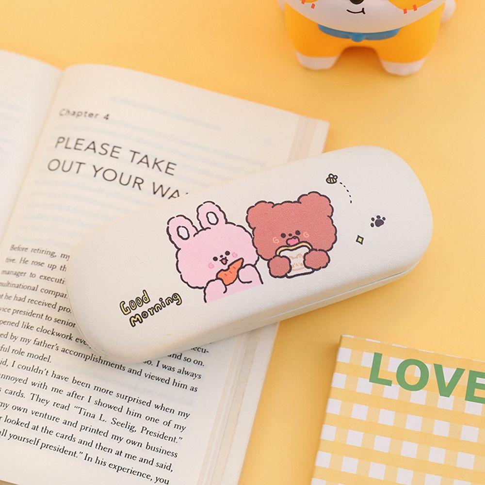 Bag Cartoon Square PU Leather Eyeglass Hard Box Glasses Box Reading Glasses Case Spectacle Case