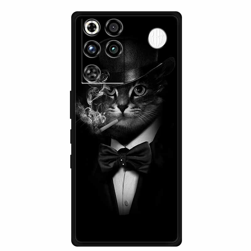 For ZTE Nubia RedMagic 11 Pro 5G Case Black TPU Cool Animal Silicone Back Cover For RedMagic 11 Pro Cases 11Pro Coque Funda Para