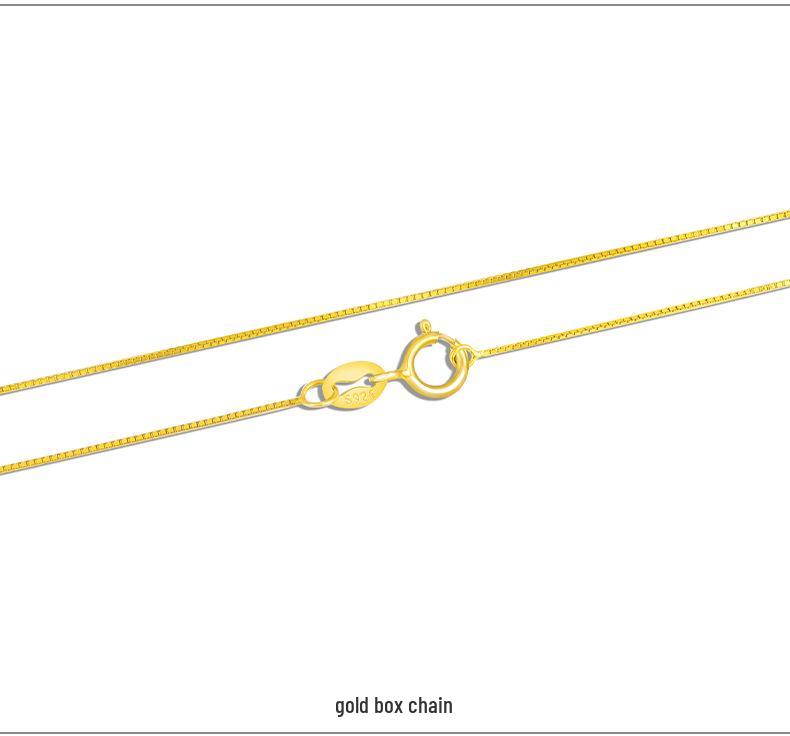 Genuine S925 Sterling Silver Necklace with Cross, O-ring, Chopin, Box, and Plain Clavicle Chains.