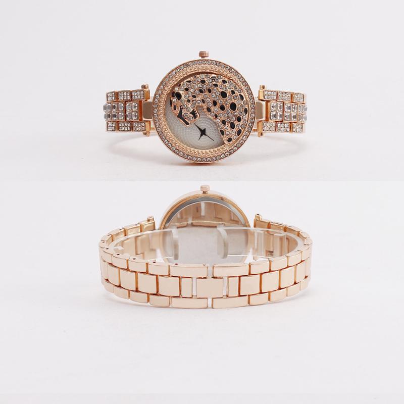 Leopard Head Women Watches Rhinestone Quartz Ladies Jewelry Bracelet Watch