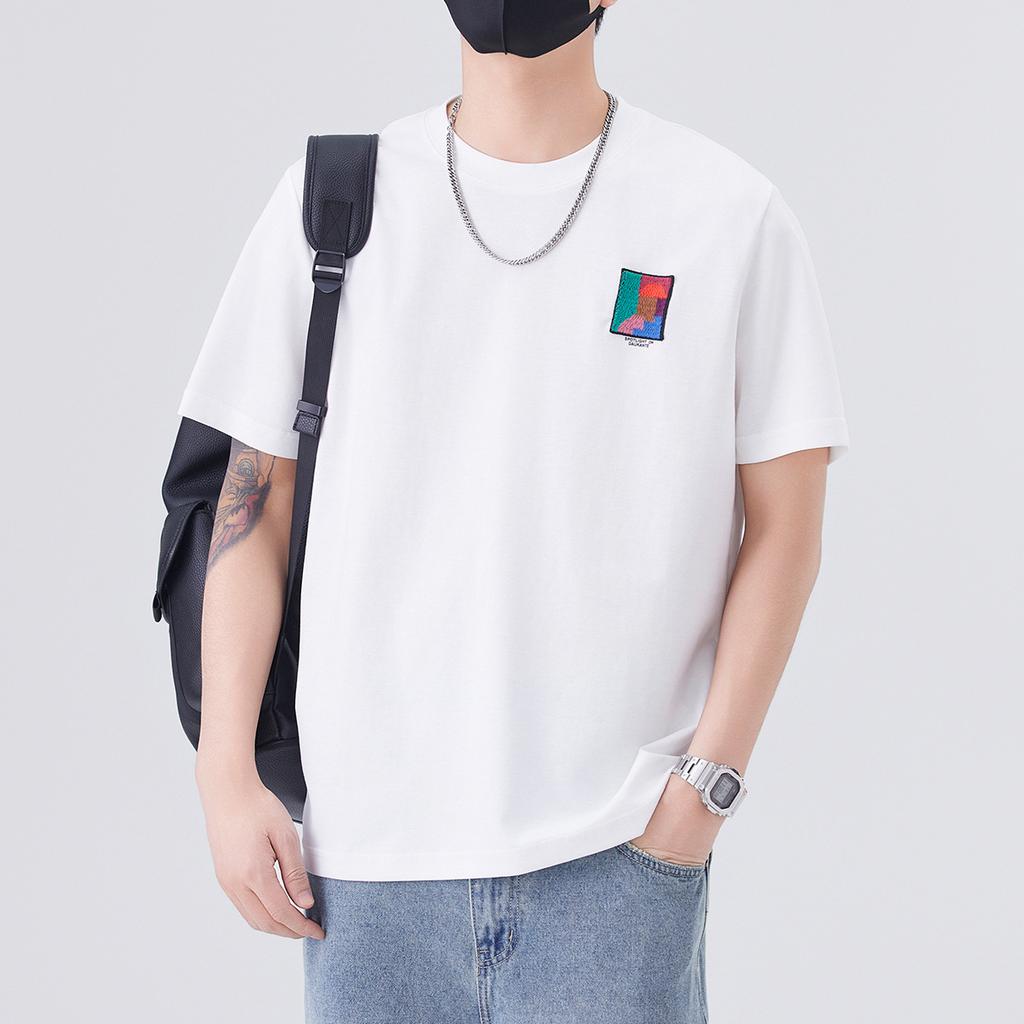 New American Casual Printed Short-sleeved Retro Loose T-shirt for Men's Summer Couple Top T-shirt