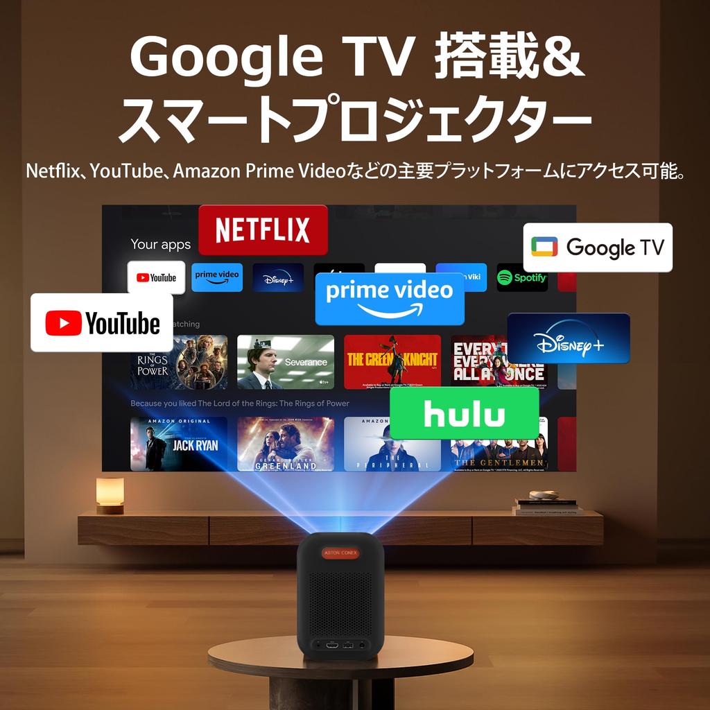 ASTON CONEX Smart Projector for Home Use with Google Full Short Automatic Obstacle Automatic Keystone and Automatic Focus Achieve a Large Screen Even