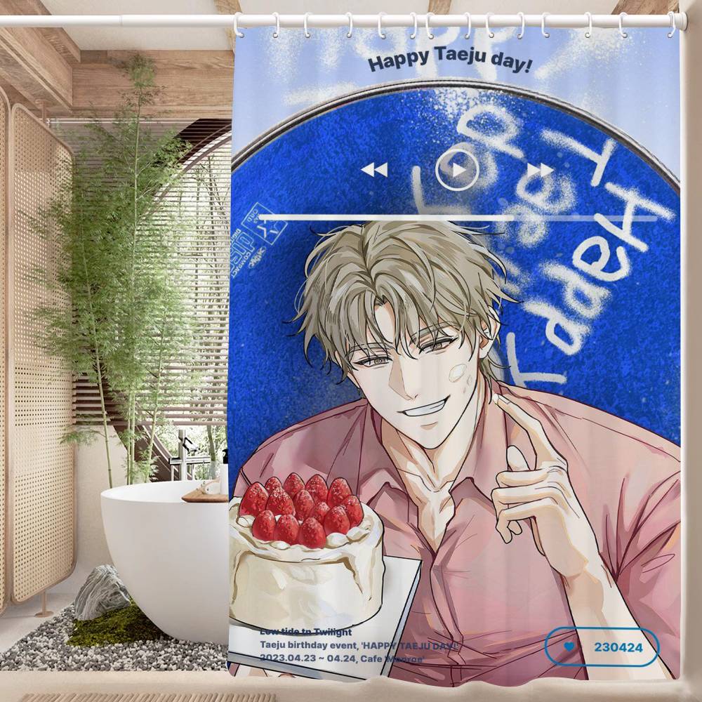 Ebbe in der Dämmerung Anime Duschvorhang - Wasserabweisend und auslaufsicher, Schimmel- und Mehltauresistent für