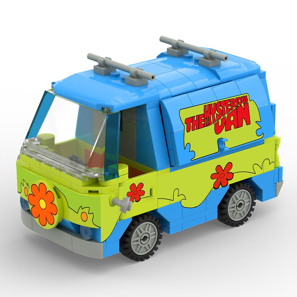 MOC Mysteryed Machine Car Model Kit Building Blocks Movie Scooed Doo Panel Van Cartoon Vehicle Bricks Toys For Kids Gifts