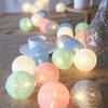 LED 4CM Cotton Ball Garlands Fairy Lights String Battery Power Christmas Outdoor Navidad Garden Bedroom Wedding Decoration