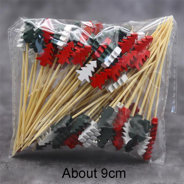 

100 шт., 9 см, коктейльные палочки, бамбуковые декоративные зубочистки, фруктовые закуски, шампуры, одноразовые украшения для напитков, посуда для вечеринки, поставка