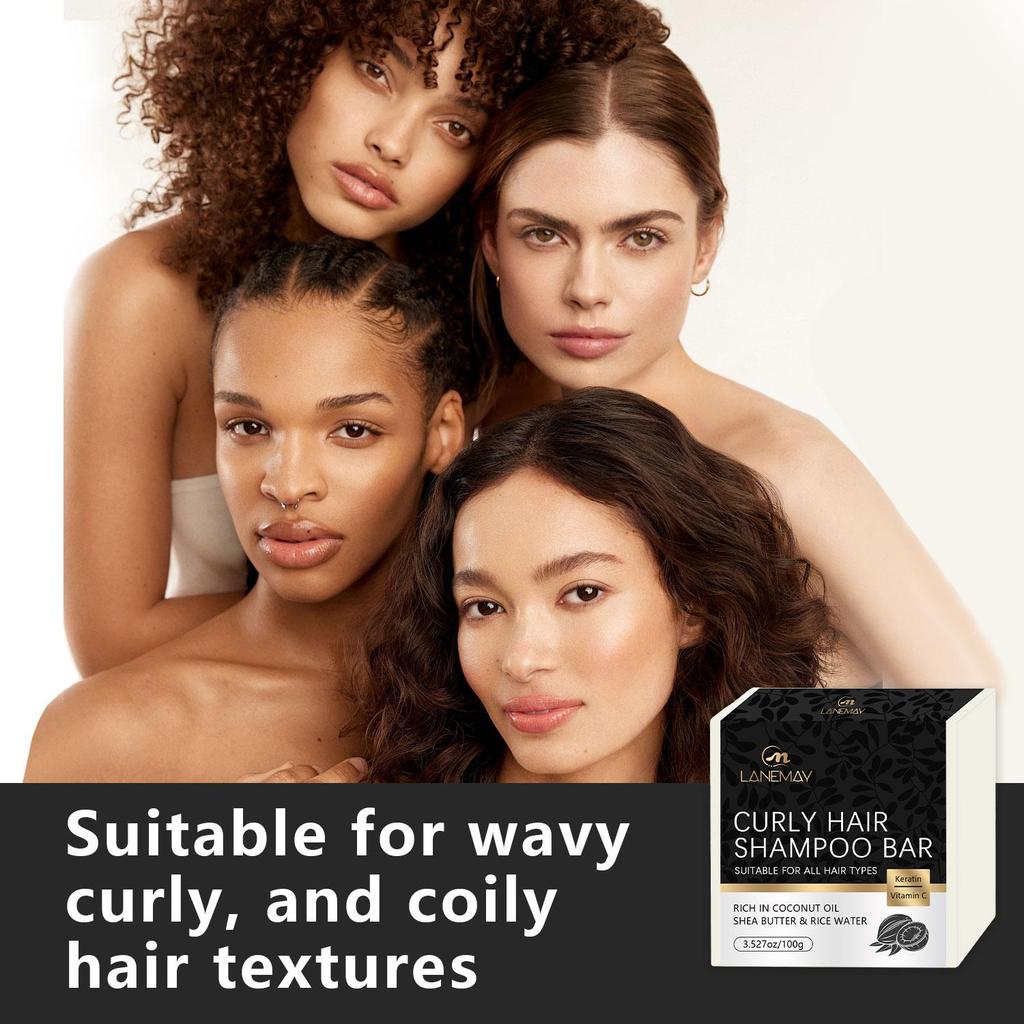 Curly Hair Shampoo Bar Soap-Reduce Knotting, Eliminatte Frizz, Soft Hair With Coconut Oil-Suitable For All Skin Types, 100g