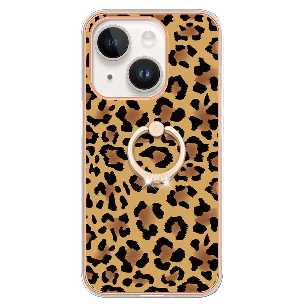 Luxusní IMD galvanický rám TPU Nárazuvzdorné pouzdro na telefon Kovový prstencový stojan pro iPhone 11 12 13 14 Pro Max 15 15 Ultra 15Plus