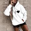 Autumn Winter Fashion Comfortable Warm Long Sleeved Love Printed Pullover Hoodie Casual Sports Loose Fitting Women's Hoodies