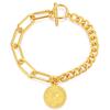 Elizabeth Coin Bracelet with Engravable Round Plate and OT Buckle
