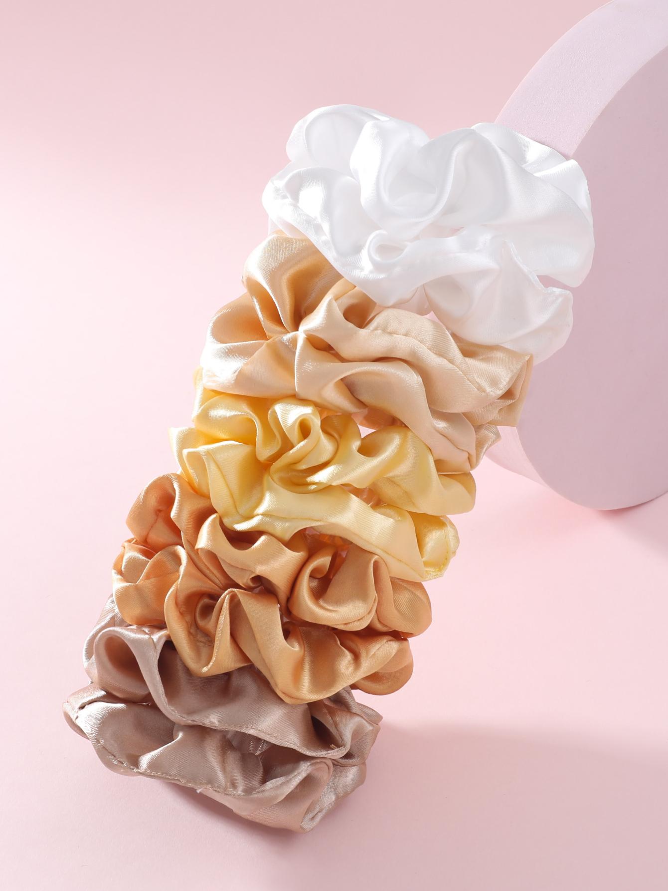 

10 шт. Модні атласні скранчі для жінок, дівчат, еластичні гумки для волосся, для хвостика, шнурки для волосся, кольорові головні убори, аксесуари для волосся