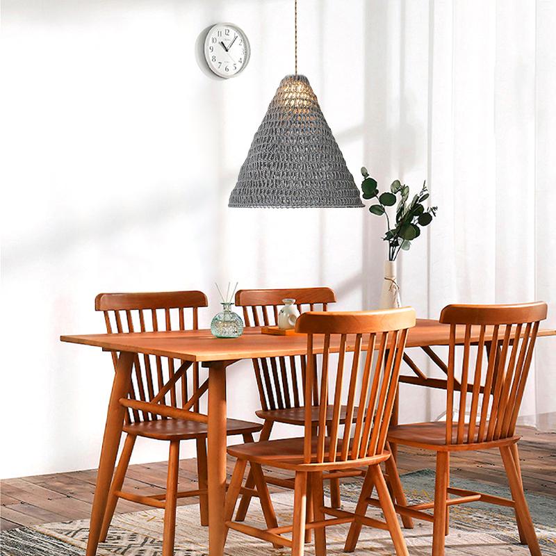1PC Hand-woven Rustic Grey Bohemian Style Rope Lampshade Ornament Linen Rope Homestay 3 Sizes