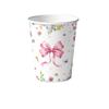 Nuovo Set di Stoviglie per Festa di Compleanno a Tema Fiori Rosa: Include Tovaglia, Piatti e Stendardi.