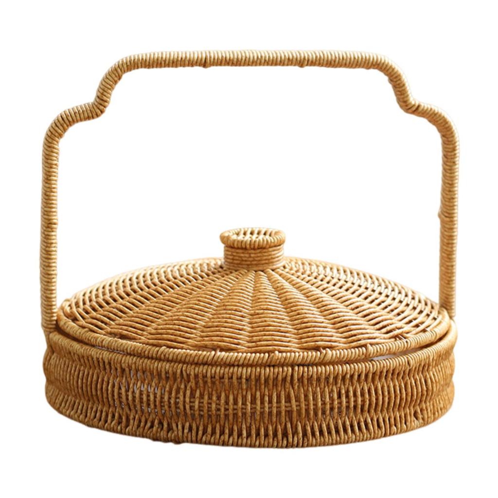 Fruit Bread Basket Tabletop Rustic Vegetables Food with Handle Serving Tray for Restaurant Baking Kitchen Counter Camping Picnic