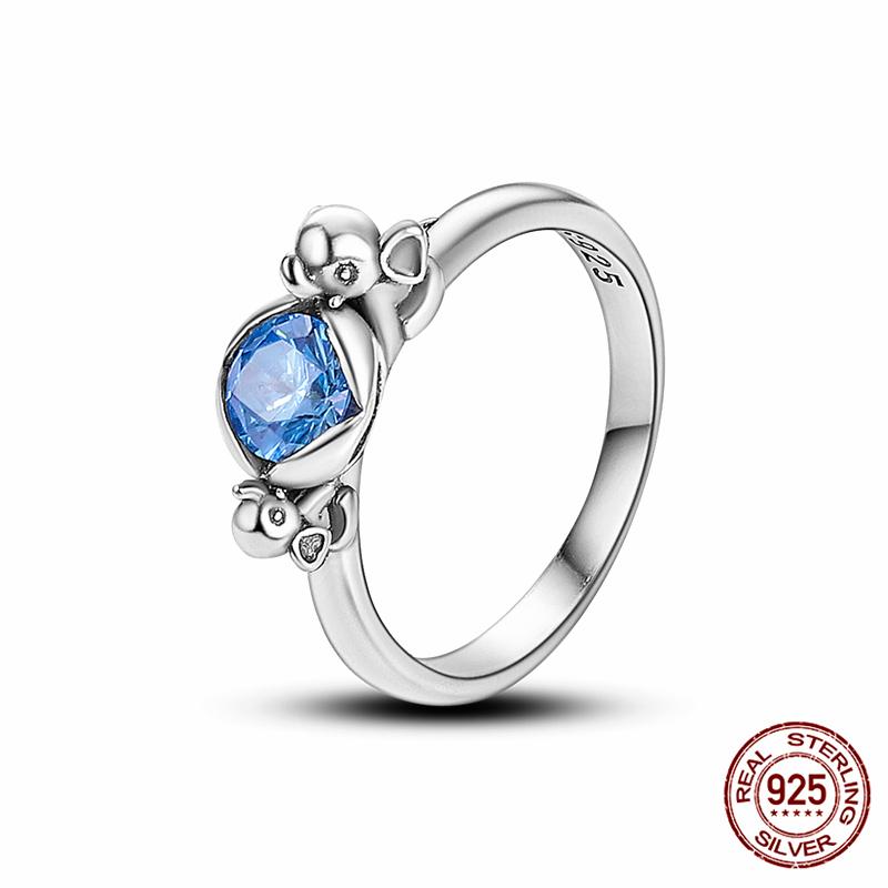 Brand New 100% Genuine 925 Silver Women's Ring Original Heart Crown Rose Gold Crystal Engagement Ring Wedding Anniversary Jewelr