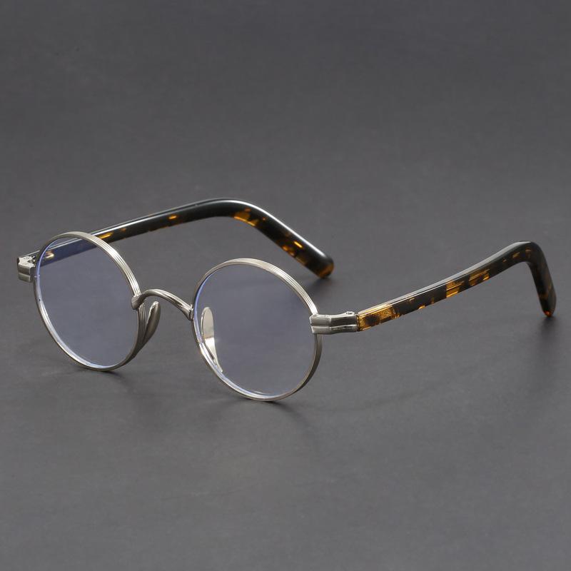 Luxury Metal Round Frame Anti Blue Light Glasses Men Vintage Blue Light Protection Eyeglasses HighQuality Computer Plain Glasses