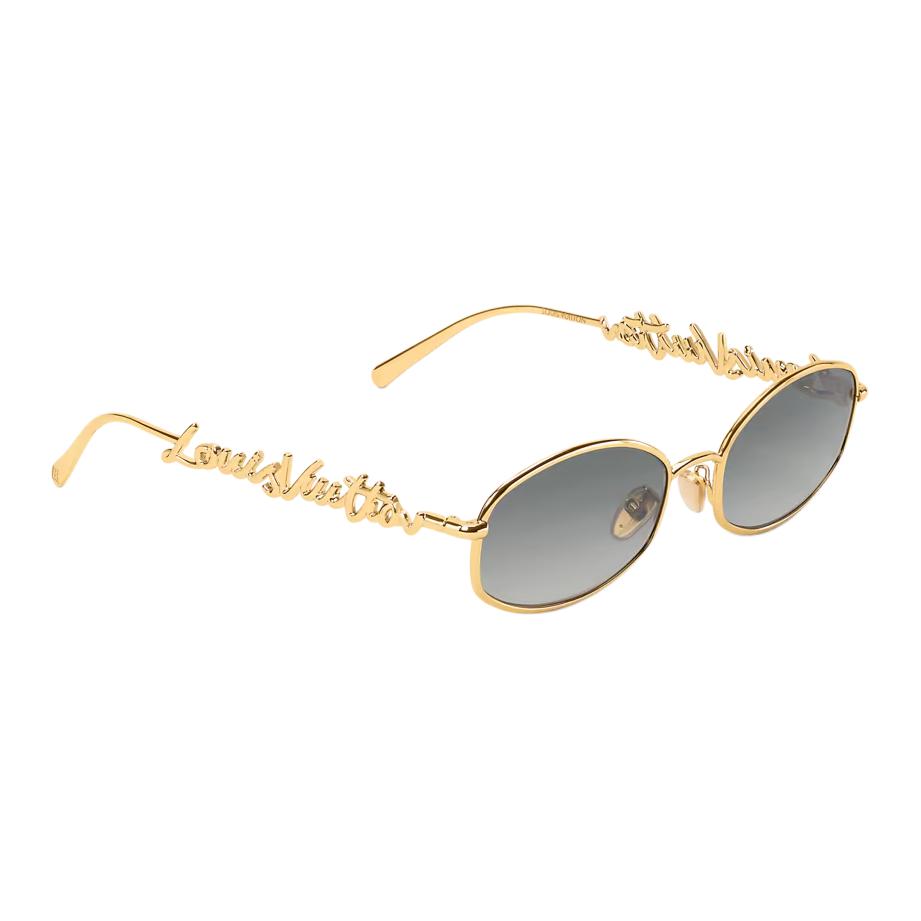 Louis Vuitton Classic Brand Letter Logo Design Metal Round Sunglasses Women Sunglasses Gold Z3171U