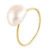 Natural Baroque Pearl Ring Women's Simple High-end Ring Titanium Steel Plated High Color Retention Jewelry