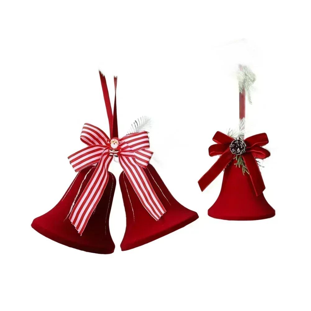 Velvet Plush Flocked Christmas Bell Ornaments For Tree And Window Holiday Decorations With DIY Customization Options
