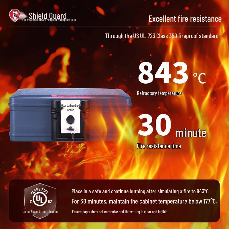 GUARDA UL Certified Fireproof & Waterproof Flip-Top Safe