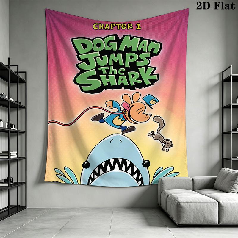 Dog Man Protagonist Pattern Home Decor Tapestry, Wall Hanging, Decorative RV Wall Cloth.ZGT0914033