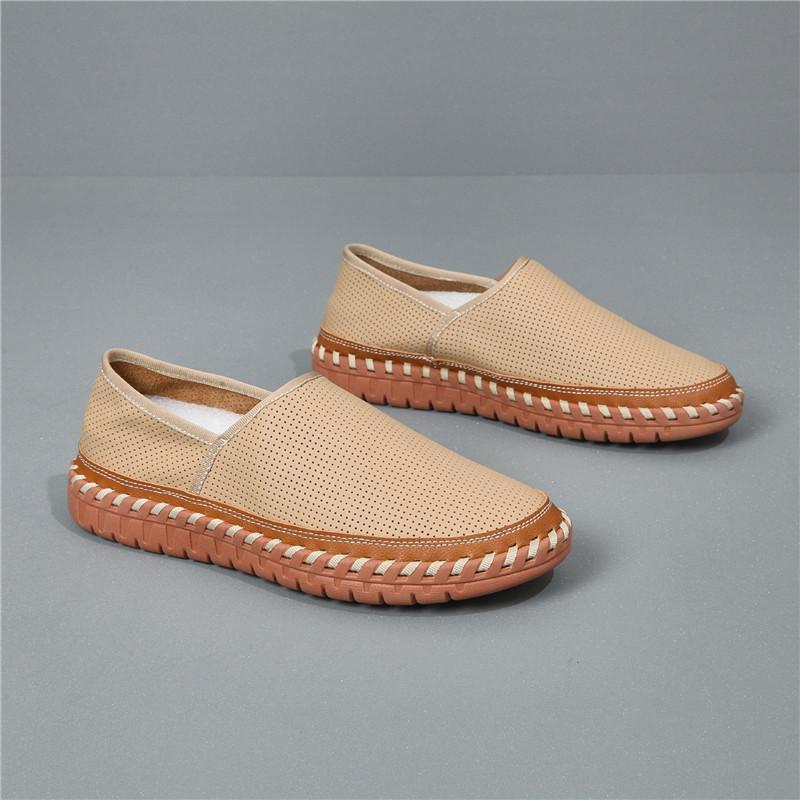 New Men's Soft Massage Fisherman Loafers New Father's Genuine Leather Espadrilles Shoes Male Walking Sneakers Footwears