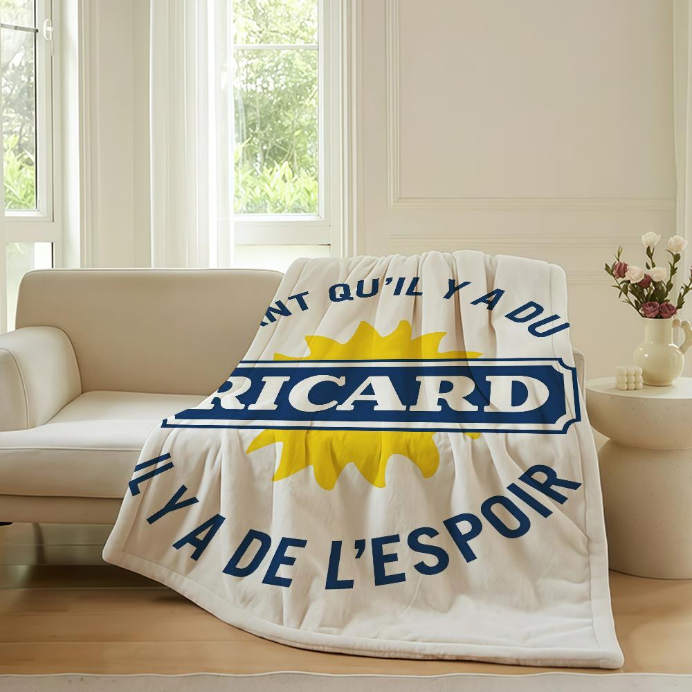 Fashion print R-RiCard Blanket For Sofa Office Bed Plane Travel Sleep Read Relax Camping Soft And Warm