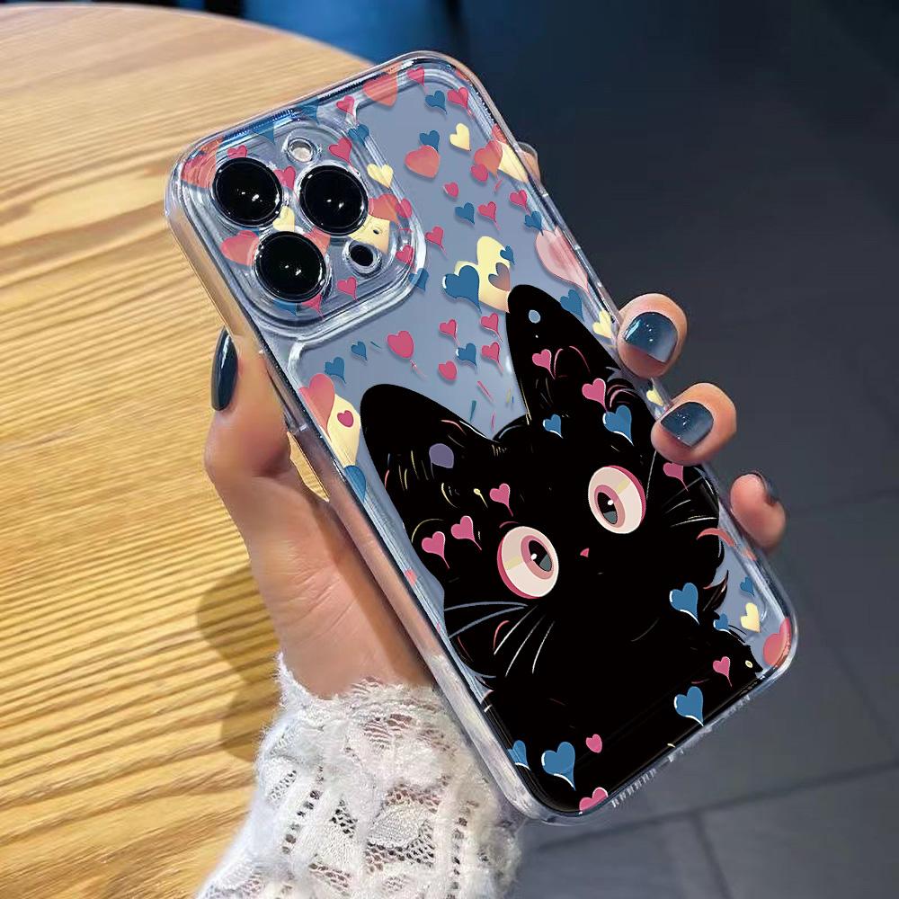 Silicone Cat Animal Phone Case For iPhone 16 Pro Max Funda iPhone 11 14 15 13 12 XR X XS 7 8 Plus SE 16promax 15promax Covers