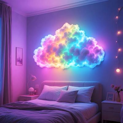 Oblaková světla Napájení přes USB Sada pro kutily RGB Noční světla do ložnice, herny a jako vánoční dekorace