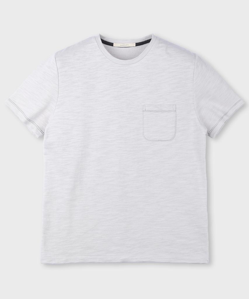 PANICALE Stitch Pocket Round Cotton T-Shirt 9 Colors (B Type)