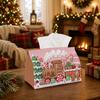 1pc Whimsical Sweet Holiday Tissue Box - Train Gingerbread Man Napkin Storage Box, Suitable for Rolls/Facial Tissues, Multi-Functional Storage Box for
