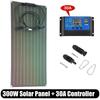 300W Solar Panel Kit 18V ETFE Flexible Monocrystalline Solar Cell Power Charger with 60A Controller for Camping Yacht RV Car 4