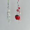 Sweet Strawberry Beaded Phone Charm Straps Car Key Hangings Pendants Fashion Bag Decoration Lanyard Purse Accessories