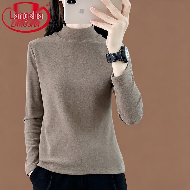 Langsha Women's Thermal Long-Sleeve Mock Neck Base Layer