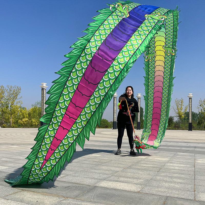 

6M/7M Colorful Fitness Dragon Dance Ribbon Accessories for Adults Festival Prop Outdoor Sports Only Tail (Not Include Head) 6m