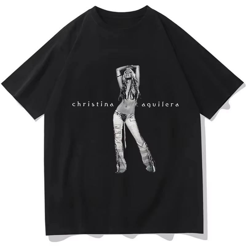 The 25th Anniversary Of Christina Aguilera Cotton Tshirt Unisex Fashion Men Women Tee Shirt Graphic Aesthetic Tops Clothes