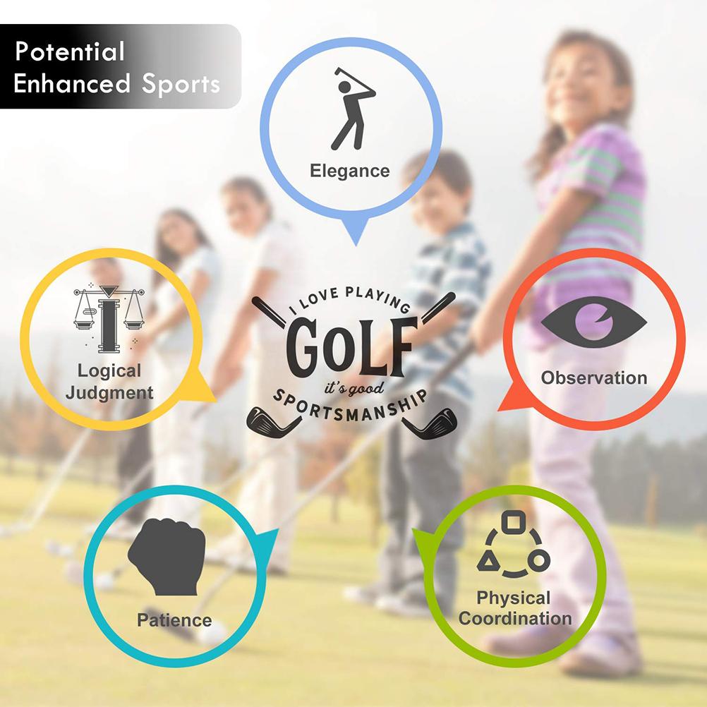 10pcs Portable Kids Golf Toy Set Mini Children Club Toy Outdoor Game Learning Putting for Preschool