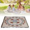 Vintage Sofa Towel Tablecloth Double Layer 2 Colors 4 Sided Tassels Rectangle Tassel Tablecloth for