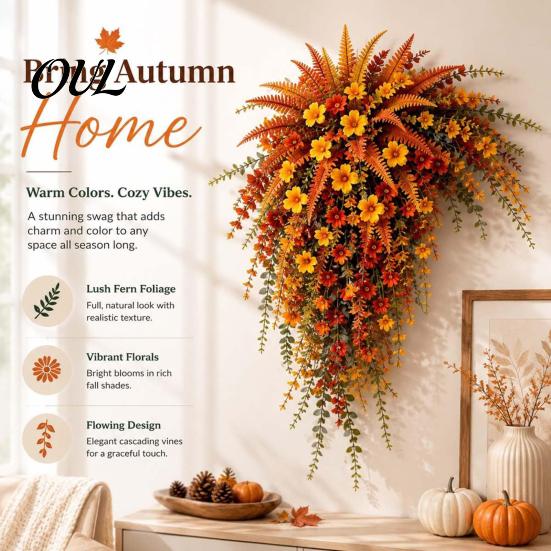 Weather Resistant Hanging Flower Basket Artificial Flowers for Outdoor Decor, Upside-down Faux Morning Glory Decorative Upside Down Flowers,