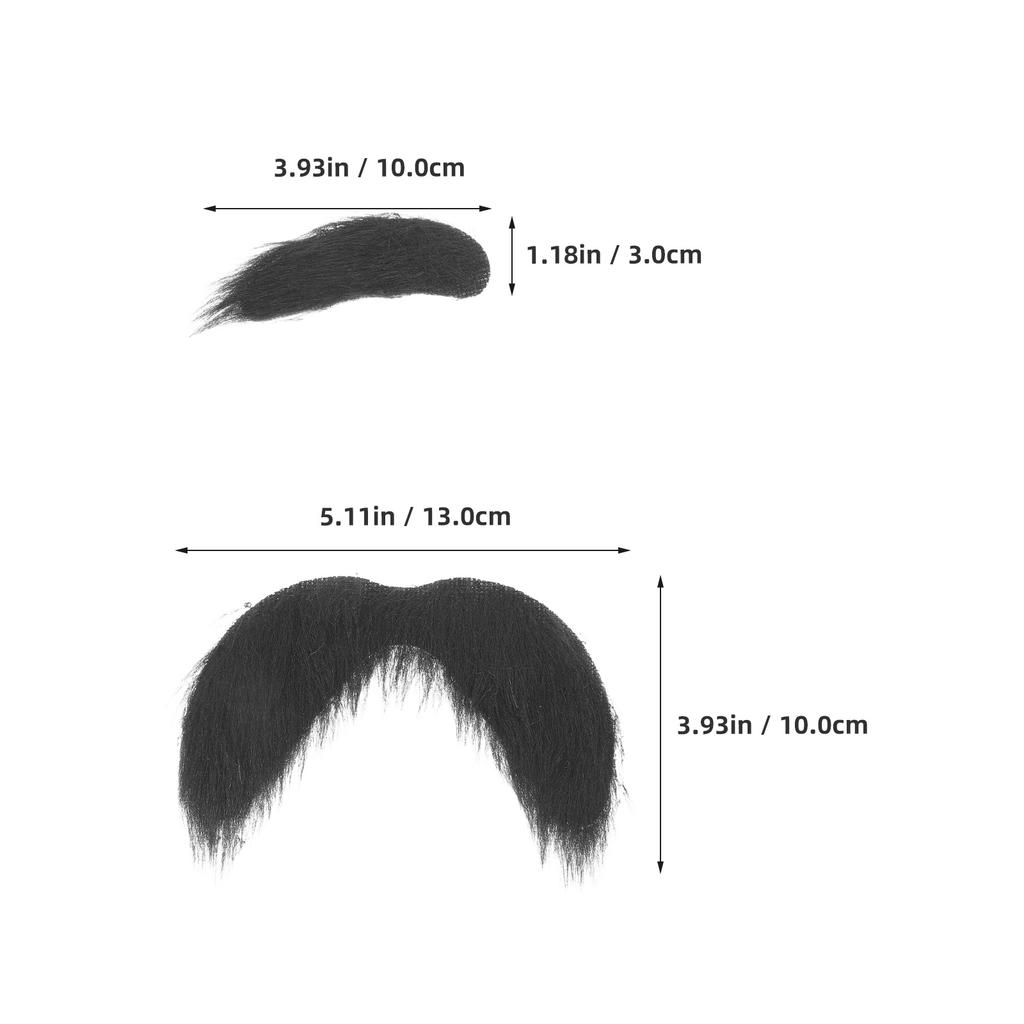 3 Pcs Artificial Mustaches Fake Beard Cartoon Costume Accessories for Men Halloween Cosplay False Moustaches Diy