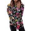 Women's Fashion Casual Long Sleeve Floral Print Round Neck Top